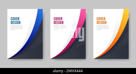 Set of book cover brochure designs with elegant and colorful designs. Vector illustration. Stock Vector