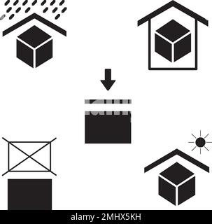 Transportation black signs on a white background with copy space Stock Vector