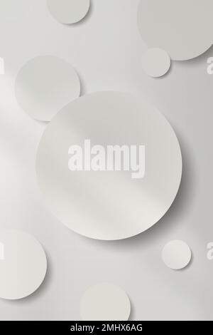 White round paper cut with drop shadow pattern background vector Stock Vector