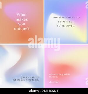 Instagram post vector set colorful background Stock Vector