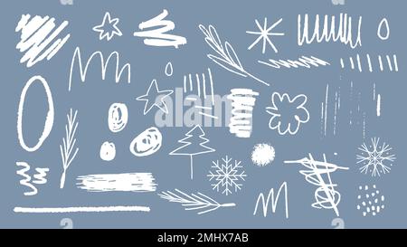 Christmas scribble pattern background vector Stock Vector