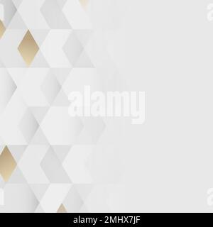 White and gold geometric pattern background vector Stock Vector