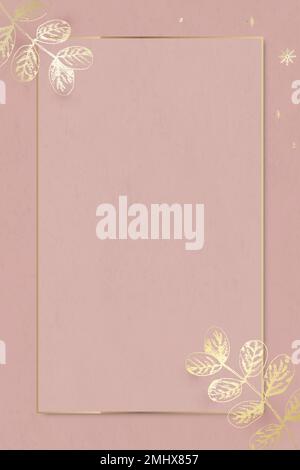 Gold leaves decorated on gold frame social ads background vector Stock Vector