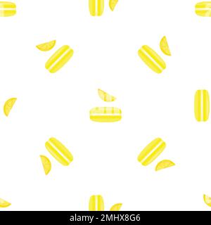 Lemon macaroon pattern seamless vector Stock Vector