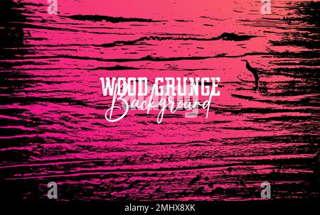 Grunge Wood Vector Overlay texture. Wood With Pink Color Stock Vector