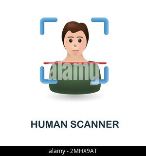 Human Scanner icon. 3d illustration from security collection. Creative Human Scanner 3d icon for web design, templates, infographics and more Stock Vector