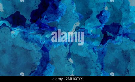 Hand painted abstract watercolor background, sky blue watercolor vector illustration art. Stock Vector