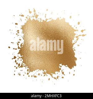 Luxury gold splash, golden foil brush isolated Stock Photo