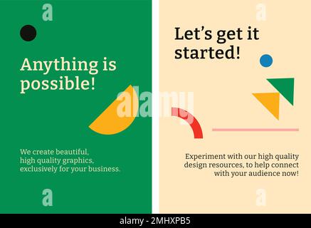 Editable poster template vector bauhaus inspired flat design Stock Vector