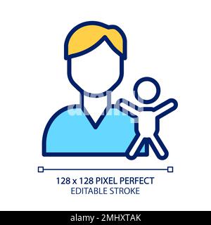 Pediatrics pixel perfect RGB color icon Stock Vector
