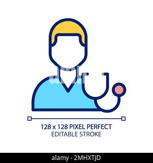 Diagnostics pixel perfect RGB color icon Stock Vector