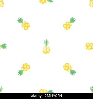 Pineapple fruit pattern seamless vector Stock Vector