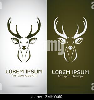 Vector image of deer design on white background and brown background, Logo, Symbol, Easy editable layered vector illustration. Wild Animals. Stock Vector