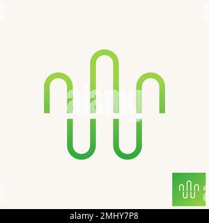 Simple and unique reflection lines attractive sound audio wave beat image graphic icon logo design abstract concept vector stock art Stock Vector