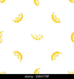 Whole banana pattern seamless vector Stock Vector