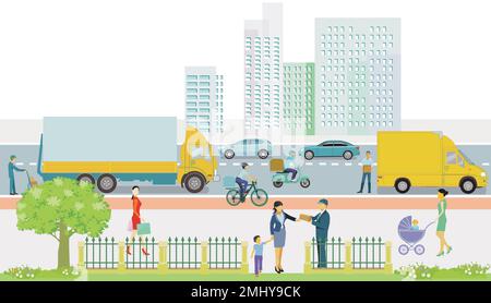 Deliver, delivery logistics, parcel messenger, Suppliers Illustration Stock Vector