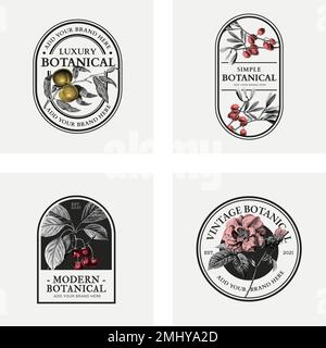 Luxury business logo badges vector vintage beauty brands collection Stock Vector