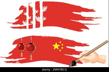 Flag of China on white background illustration Stock Vector
