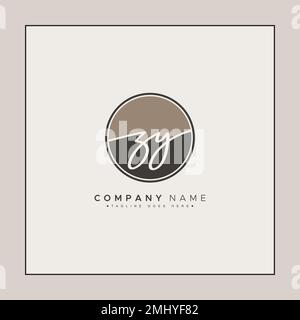 Initial Signature Logo for Letter ZY - Vector Logo Template in Handwritten Signature Style Stock Vector