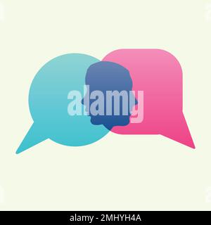 Man and woman communication bubbles Stock Vector