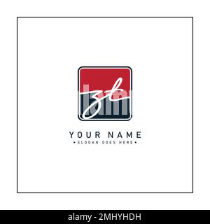 Initial Signature Logo for Letter ZT - Vector Logo Template in Handwritten Signature Style Stock Vector