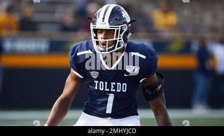 Toledo defensive back Tycen Anderson runs a drill during the NFL