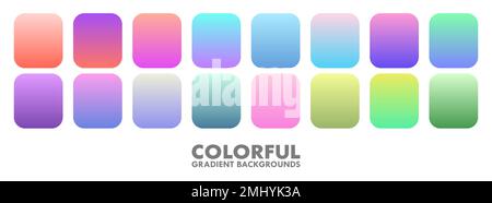 Soft Colorful Gradient Palette Background Vector Set Stock Vector