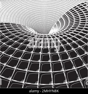 Abstract Tile And Grid Tunnel Constructions Structure Vector Stock Vector