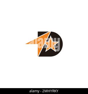 letter d star arrow simple geometric logo vector Stock Vector