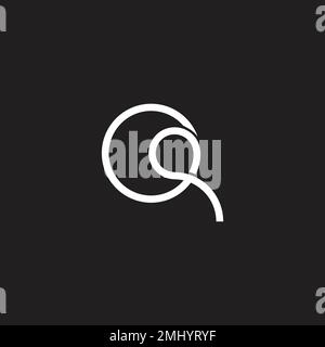 letter g round overlapping thread line logo vector Stock Vector