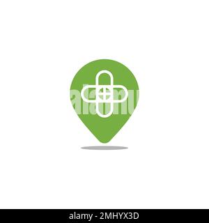 plus medical pin location symbol vector Stock Vector