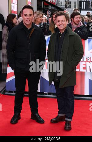 January 27th, 2023, London, UK. Anthony McPartlin and Declan Donnelly arriving at the BritainÕs Got Talent Auditions, The London Palladium. Credit: Doug Peters/EMPICS/Alamy Live News Stock Photo