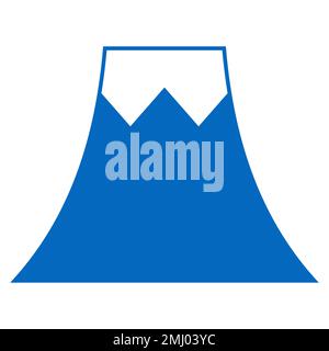 Logo cartoon mountain fuji, icon blue mountain fuji travel landscape Stock Vector