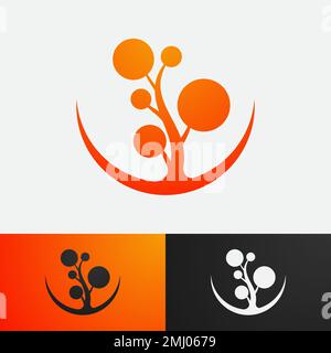 abstract tree logo template with gradation colors for corporate design Stock Vector
