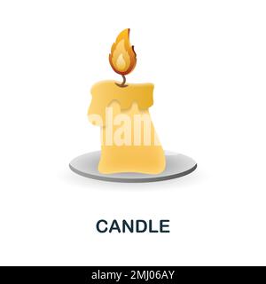 Candle icon. 3d illustration from work place collection. Creative Candle 3d icon for web design, templates, infographics and more Stock Vector