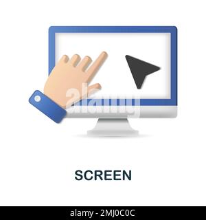 Screen icon. 3d illustration from work place collection. Creative Screen 3d icon for web design, templates, infographics and more Stock Vector