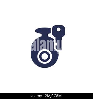 access to ip camera, cctv icon on white Stock Vector