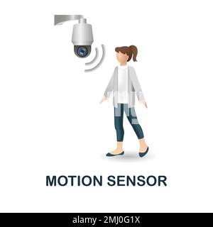 Motion Sensor icon. 3d illustration from security collection. Creative Motion Sensor 3d icon for web design, templates, infographics and more Stock Vector