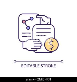 Financial analytics service RGB color icon Stock Vector