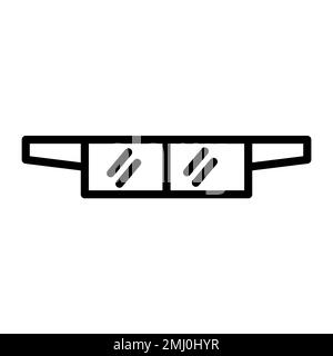 3D glasses icon line isolated on white background. Black flat thin icon on modern outline style. Linear symbol and editable stroke. Simple and pixel p Stock Vector