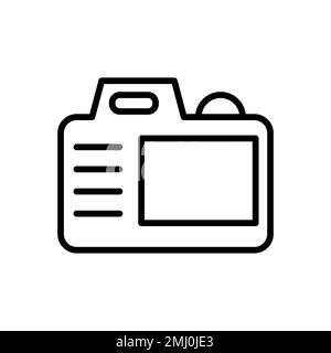 Camera back icon line isolated on white background. Black flat thin icon on modern outline style. Linear symbol and editable stroke. Simple and pixel Stock Vector