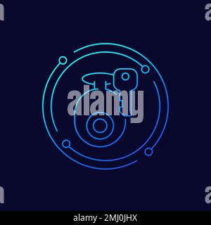 access to ip camera or cctv line vector icon Stock Vector