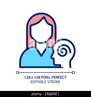 Psychiatry pixel perfect RGB color icon Stock Vector