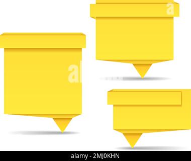 Abstract yellow origami banners, vector eps10 illustration Stock Vector