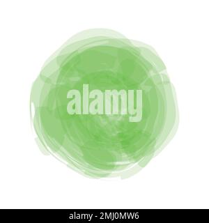 Watercolor green circle art design element for print and texture template. Stock Vector