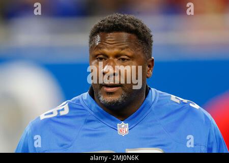 Former Detroit Lions safety Bennie Blades stands during a half time  ceremony naming the teams 75th season all-time team during an NFL football  in Detroit, Sunday, Nov. 9, 2008. (AP Photo/Paul Sancya