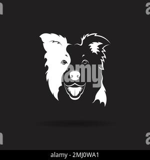 Vector of a border collie dog on black background. Pet. Animal. Dog logo or icon. Easy editable layered vector illustration. Stock Vector