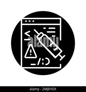 Code injection olor line icon. Pictogram for web page. Stock Vector