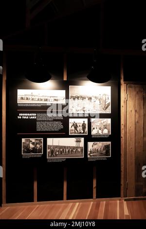 Some men from concentration camps refused loyalty oath and were sent to Tule Lake, Manzanar National Historic Site, Owens Valley, California, USA Stock Photo