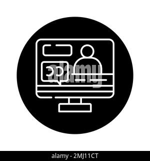 Disabled subtitles color line icon. Disability. Isolated vector element. Outline pictogram for web page, mobile app, promo Stock Vector